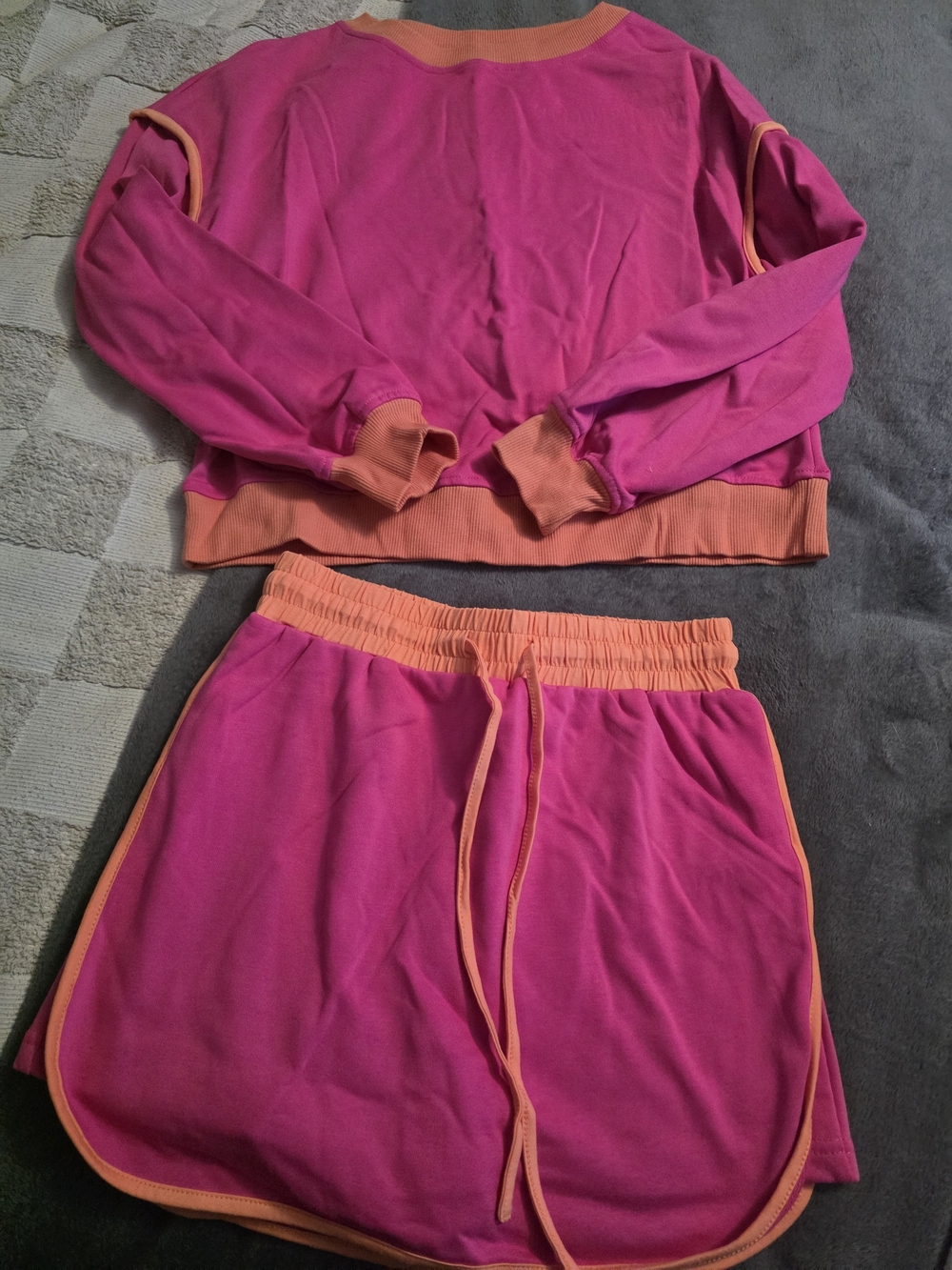 Women’s Pink and Orange Active Skort Set - Casual Athletic Shorts